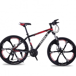 WYN Bike WYN Bicycle Mountain Bike Adult Man Speed Double Disc Brake Shock Women, Black red, 30speed