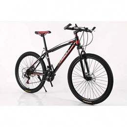 XER Mountain Bike XER Hardtail Mountain Bike Frame MTB Bike High-Carbon Steel 21 Speeds 24" Wheel Mountain Bike Disc Brakes, Red