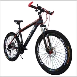 XER Mountain Bike XER Mens' Mountain Bike, 17" inch steel frame, 21 / 24 / 27 / 30 speed fully adjustable rear shock unit front suspension forks, Red, 27 speed