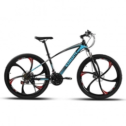 XHCP Bike XHCP 6-spoke Mountain Bike, 24 / 26in Magnesium Alloy Wheel Mountain Bike, Adjustable Seat Double Disc Brakes, High Carbon Steel Frame