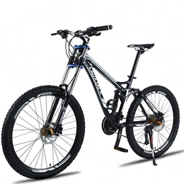 XIAOFEI Mountain Bike XIAOFEI Downhill Mountain Bike Bicycle Aluminum Alloy Variable Speed Racing 24-Speed Double Shock Absorption Soft Tail, Suspension Mountain Bike 26 Inch Disc Brake Bicycle, Black