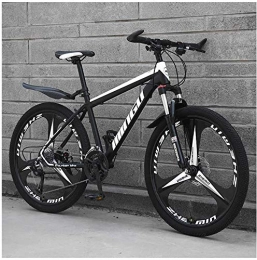 XinQing Bike XinQing-Bike 24 Inch Mountain Bikes, Mens Women Carbon Steel Bicycle, 30-Speed Drivetrain All Terrain Mountain Bike with Dual Disc Brake (Color : 30 Speed, Size : Black 3 Spoke)