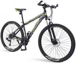 XinQing Bike XinQing Mens Mountain Bikes, 33-Speed Hardtail Mountain Bike, Dual Disc Brake Aluminum Frame, with Front Suspension, Green, 29 Inch