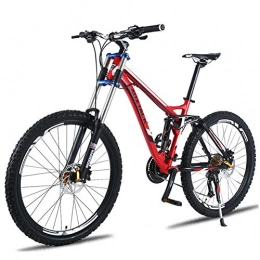 XNEQ Bike XNEQ 24 Disc Brake / 27 Oil Brake Speed Down Mountain Bike, Off-Road Variable Speed Soft Tail Bicycle, Double Oil Disc Brake, Shock Absorption, Red, 24 Speed