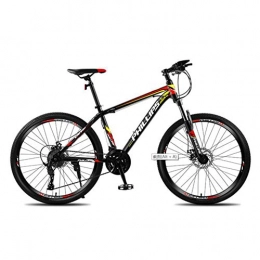 XNEQ Bike XNEQ 26-Inch Iron Frame Mountain Bike, 21-Speed, Dual Disc Brake Shock Absorption, Black, Red, Blue, Red