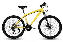 YKMY Bike YKMY 24 / 26 inch adult variable speed mountain bike, variable speed road bike, dual disc brake off-road men and women shock absorption bike-Yellow spoke wheel_21 speed-24 inches