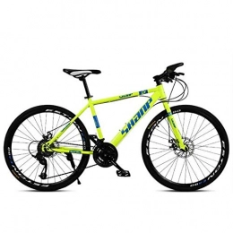 ZLZNX Mountain Bike ZLZNX 26 Inch Mountain Bikes, Men's Dual Disc Brake Hardtail Mountain Bike, Bicycle Adjustable Seat, High-carbon Steel Frame, Yellow, 27Speed