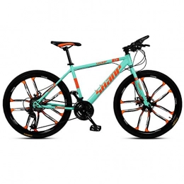 ZTIANR Mountain Bike ZTIANR Mountain Bicycle, 21 / 24 / 27 / 30 Speed Double Disc Brake Full Suspension Anti-Slip, Suspension Fork, 26Inch Mountain Bike, Green, 27 speed