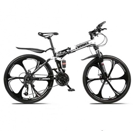 ZTYD Mountain Bike ZTYD Mountain Bike Folding Bikes, 26Inch 24-Speed Double Disc Brake Full Suspension Anti-Slip, Lightweight Aluminum Frame, Suspension Fork, W 3