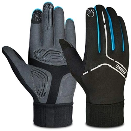 Souke Sports Mountain Bike Gloves Souke Sports Cycling Gloves Men Women Gel Shock Absorption Full Finger MTB Gloves with Touchscreen Finger Anti-Slip Mountain Bike Gloves Black / Blue S