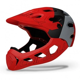 Allround Helmets Mountain Bike Helmet Adult Full Face Bike Helmet Casco MTB Mountain Road Bicycle Full Covered Helmet Motorcycle DH Downhill Cycling Helmet (Color : Red)