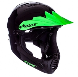 AWE Clothing AWE FREE 5 YEAR CRASH REPLACEMENT* BMX Full Face Helmet Black Green Medium 54-58cm