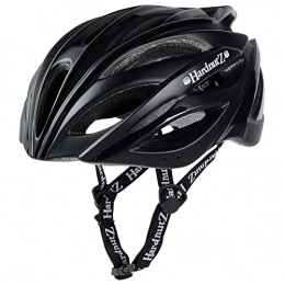 HardnutZ Clothing HardnutZ Road Bike Helmet - Hi Vis, Mat Black | HN106 One Size | Adults & Kids | Sportive, Racing, Training & Casual Bicycle Riders | Lightweight with Reflective Panels | EU & UKCA Certified