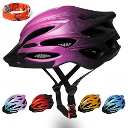 ioutdoor Mountain Bike Helmet Premium Adult Bike Helmet Gradient Color with Visor, Headwear, Insect Net, Cycling Bicycle Helmet Lightweight Youth Mens Womens Ladies for Roller Scooter Hoverboard BMX Skateboard Riding(Gradient Purple)