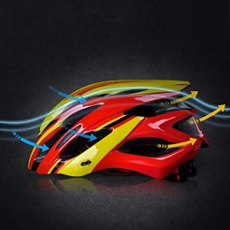 Stella Fella Mountain Bike Helmet Stella Fella Helmets Men Red And Yellow 21 Hole Adult Bicycle Helmet Riding Electric Car Motorcycle Helmet Bicycle Mountain Bike Helmet Outdoor Riding Equipment