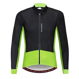 GRTE Clothing GRTE Mens Cycling Clothes Jersey Long Sleeve Cycle Top Autumn Winter Jacket Thermal Fleece Lightweight MTB Mountain Bike Racing Cold Wear, Green, S