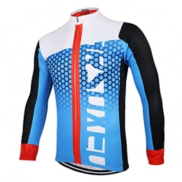  Clothing Men's Long Sleeve Cycling Jersey, Quick Dry Bicycle Shirts, Breathable Cycling Jacket Mens, Bike Jackets for Men, Mountain Bike Road Bicycle Coat Outdoor Sportswear(Size:L, Color:blue)