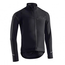 Xu Yuan Jia-Shop Clothing Xu Yuan Jia-Shop Cycling Jersey Men's Mountain Road Cycling Jersey Fleece Warm Riding Jacket Long Sleeve Windproof Jacket Outdoor Weatherproof Sports Top Bicycle Tops (Color : Black, Size : M)