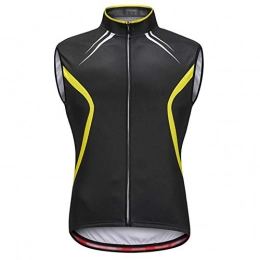 YIJIAHUI Clothing YIJIAHUI Cycling Jacket Reflective Cycling Jerseys Unisex Sleeveless Cycle Tops Mountain Bike MTB Shirt With Picket Reflective Biking Bicycle Clothes Windproof Waterproof (Color : Black, Size : XXL)