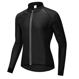 YIJIAHUI Clothing YIJIAHUI Cycling Jacket Winter Cycling Jacket Windproof Breathable Lightweight High Visibility Warm Thermal Long Sleeve Jacket MTB Mountain Bike Windproof Waterproof (Color : Black, Size : XL)