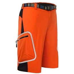 BINGFENG Mountain Bike Short BINGFENG Men's Bicycle Shorts ，Breathable Mountain Bike Shorts Lightweight and Baggy MTB Shorts for Outdoor Cycling Running Gym Training Orange-XXXL