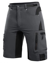 Cycorld Mountain Bike Short Cycorld MTB-Shorts-Men-Mountain-Bike-Shorts, Loose-fit Bicycle Cycling Shorts Mens MTB Baggy Shorts Relaxed with 6 Pockets (New Grey, M)