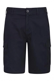 Mountain Warehouse Mountain Bike Short Mountain Warehouse Lakeside Mens Shorts - 100% Durable Twill Cotton Cargo Shorts, Durable Summer Shorts, 6 Pockets - for Walking, Running, Hiking & Camping Navy 36W