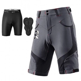 RockBros Mountain Bike Short ROCKBROS Men's Mountain Bike Shorts Padded Cycling Shorts Dark Gray