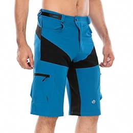 Skysper Mountain Bike Short SKYSPER Mountain Bike Shorts MTB Shorts Loose Fit Cycling Shorts with Zipper Pockets Baggy Lightweight Biking Shorts - blue - Large