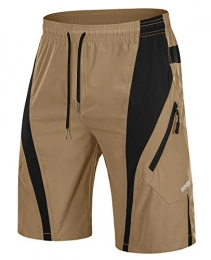 TACVASEN Mountain Bike Short TACVASEN Men Mountain Bicycle Shorts with Pockets Biking Shorts Lightweight Cycling Bottoms Summer Work Shorts Outdoor Climbing Shorts Khaki Riding Shorts