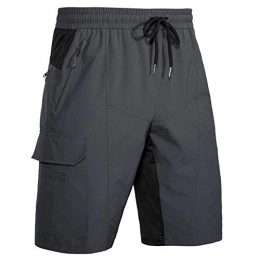 Wespornow Mountain Bike Short Wespornow Men's-MTB-Mountain-Bike-Cycling-Shorts, Baggy-Breathable-Bike-Shorts with Pockets (Grey, L)