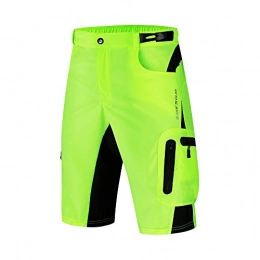 WOSAWE Mountain Bike Short WOSAWE Men's Baggy Cycling Shorts Quick Dry Mountain Bike Half Pants Leisure Running Training Bottoms (Green XXXL)