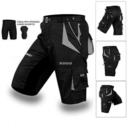 XOGO Mountain Bike Short XOGO Mens Cycling MTB Shorts Padded Bike Off Road Cycle Detachable Liner Free Style Shorts (Large)