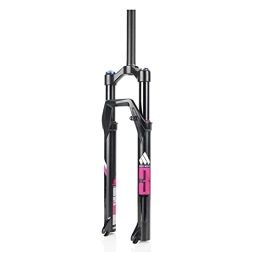 LIZCG Mountainbike Gabeln LIZCG Ultraleichte Mountainbike-Vorderradgabel Travel 100 Mm Stoßdämpfer Stoßdämpfungs-Vorderradgabel Rostschutz MTB SUS-Gabel 27, 5 Zoll, Black+ Pink, 27.5 in Straight