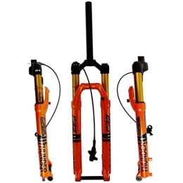 Samnuerly Ersatzteiles Mountainbike-Federgabel 26 27, 5 29 Zoll Luftgabel 120 mm Federweg MTB-Gabel Rückprall einstellbar 1-1 / 8 '' Gerade Fahrrad-Vorderradgabel Steckachse 15 mm (Farbe: Orange Fernbedienung, Größe: