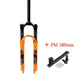SYH Ersatzteiles MTB Bike Federgabel 120mm Air Shock 1-1 / 8" Mountain Bike Forks Reise 9mm QR Adapter PM 180mm 26 / 27, 5 / 29", Orange, 27.5in