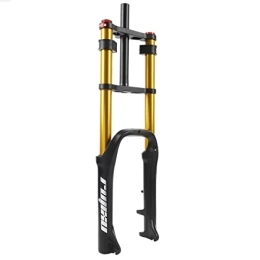 LSRRYD Mountainbike Gabeln Radsport Gabeln Doppelschulter Federgabel 20" 4.0 Fetter Reifen Luft Gabel Strand Schnee Fahrrad Stoßdämpfergabel Dämpfung Einstellen 1-1 / 8 Scheibenbrems Gabel 110mm Federweg 9mm QR 2880g ( Color : Go