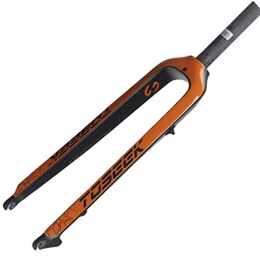 Mountain Bike Ersatzteiles TOSEEK / Mountainbike Federgabel, Matt Farbe, 26 / 27, 5 / 29-Zoll-Carbon-Faser-gerades Rohr Starre Gabel (orange) (Size : 26")