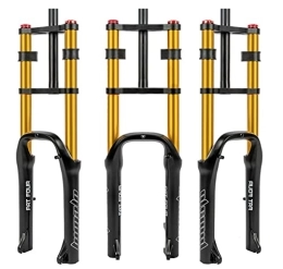 UKALOU Ersatzteiles UKALOU 20 Zoll Fat Fork Luftfedergabel 1 1 / 8 gerades Rohr Mountainbike-Gabeln Zugstufeneinstellung 9 mm QR-Scheibenbremsen 110 mm Federweg für Snow Beach / XC / AM-Bike