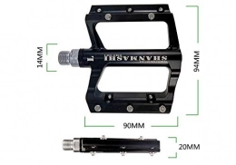 nurufsxin Mountainbike-Pedales Aluminiumlegierung Mountainbike Pedal Rennrad Lager Knöchel breit Palin Fahrradpedal schwarz