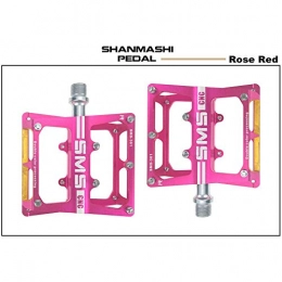 BGROESTWB Mountainbike-Pedales BGROESTWB Fahrrad-Pedale Fahrrad-Plattform Mountain Bike Pedal 1 Paar Aluminium-Legierung Antiskid Durable Fahrradpedale Oberflche for Rennrad 8 Farben (SMS-361) Hybrid Pedal (Color : Rose red)