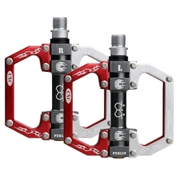 Boruizhen Ersatzteiles boruizhen in-Mold Aluminiumlegierung CNC Fahrradpedale Mountainbike Pedal für BMX / MTB Bike (Rot / Silber)