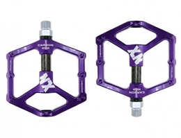 NOLOGO Ersatzteiles Dauerhaft MTB Pedal Rennrad Pedal Anti-Rutsch-Ultra Mountain Bike Pedale Carbon-Faser-3 Bearings Pedal (Color : Purple)