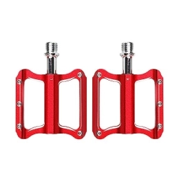 MirOdo Mountainbike-Pedales Fahrradpedale 9 / 16" Universal Fahrradpedale Selbstschmierende Versiegelte Lager Mountainbike Pedale Aluminiumlegierung Ultraleichte Rennrad Pedale Mit Abnehmbaren Anti-Rutsch-Nägeln (Color : Red)