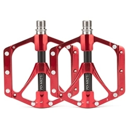 LSRRYD Ersatzteiles LSRRYD Fahrradpedale CNC Aluminium MTB Pedales Fahrrad Antirutsch Breites Plattform Pedale Mit 3 Abgedichtete Lager Für Mountainbike BMX Rennrad 9 / 16 (Color : Red)