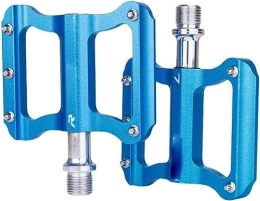 NOOLAR Mountainbike-Pedales Mountainbike-Pedale, Rennrad, ultraleichtes flaches Pedal, Aluminiumlegierung, Fahrradpedallager, rutschfestes Faltrad for Rennradteile (Color : Blu)