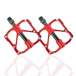 Samine Ersatzteiles MTB-Pedale aus Aluminiumlegierung, Mountainbike-Pedal, 12 Anti-Rutsch-Pins, universal, Rot