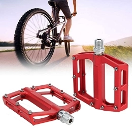 Nofaner Ersatzteiles Nofaner Fahrradpedale, 2 Stück Mountainbike-Pedale rutschfeste Aluminiumlegierung Leichte Fahrrad-Flachpedale Fahrradteile Ersatzzubehör(rot)