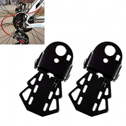 BGGPX Ersatzteiles Paar Stahl Mountainbike hinten Fußpedal verdicken Fahrrad hinten Folding Pedale hinten Plattform Fuß Füße ruhen Pedal Ständer (Color : Black)