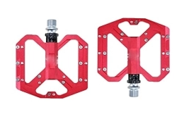 PacuM Ersatzteiles PacuM Plattfüße, ultraleichtes Mountainbike-Pedal, MTB, CNC-Aluminiumlegierung, versiegelt, 3 Lager, rutschfestes Fahrradpedal, Fahrradteile (Color : Red)